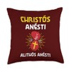 Christos Anesti Paschal Greeting Greek Easter Throw Pillow