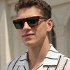 CARFIA Acetate Sunglasses for Men Polarized UV400 Protection Modern Flat