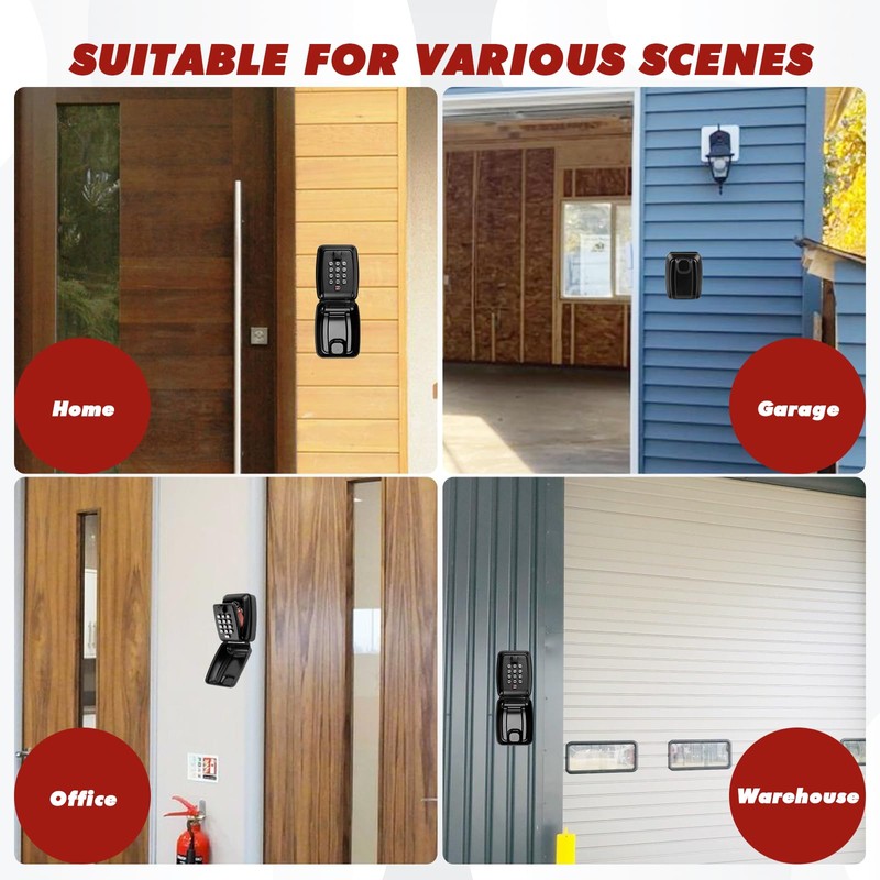 GIBOHOM Key Safe with Number Code, Key Safe Wall Mounted
