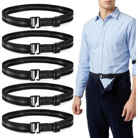 Qichen 5PC Sujetador de Camisa para Hombre,mens Camisa Tirantes Muslo Camisa Se Queda,cinturón Elástico para Quedarse con Camisa