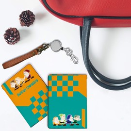 [Pretimo] Snow White Seven Dwarfs Character Bi-Fold with Reel Strap Pass Case, Seven Dwarfs Orange