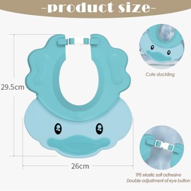 iTYOOS 1 Pack Kid Shampoo Cap, Adjustable Baby Shower Hat, Hair Washing Shampoo Shield, Baby Shower Cap, Shampoo Shield, Kids Hair Washing Shield, for Toddlers, Infant Over 8 Month Cute Duck(Blue)