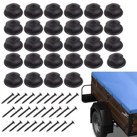 SIRLOMU Pack of 28 tarpaulin hooks, tarpaulin buttons, round buttons, plastic knobs, mounting knobs for trailers, all vehicles, boot backrest, trailer nets and tarpaulins