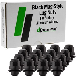 DPAccessories Lug Nuts Compatible with 1988-1992 Toyota Corolla | Black OEM Style | Factory Aluminum Wheels Only | Set of 16 Wheel Nuts | DTOCOR06F-BK/1
