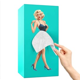 Funny Lady Skirt Tissue Box Holder – Creative Vintage Dress Design, Unique Decorative Tissue Cover for Bathroom, Bedroom, Office, and Car