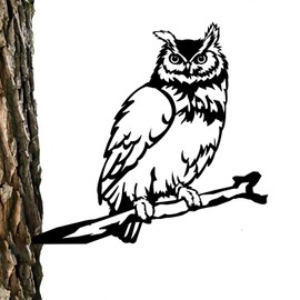 Pigort Owl Outdoor Yard Patio and Garden Decoration - Metal Wall Art Outdoor Yard Patio and Garden Decoration-Durable, Yard Decor (Owl)