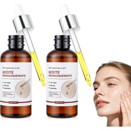 2PCS Aceite Exfoliante Facial, Aceite para Masaje Facial, 50ml*2 Limpia los Poros, Elimina los Puntos Negros, Aclara el Tono de la Piel, para Todo Tipo de Pieles