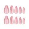 Hkanlre Uñas postizas color almendra, cobertura total, uñas postizas medianas,