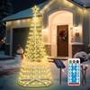 AMIPEPE 6ft Solar Christmas Tree Lights Outdoor, 250 LEDs Remote