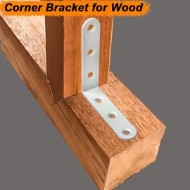 10PCS White L Bracket Corner Braces - 3.15x3.15x0.8 inch Heavy Duty Stainless Steel, 90 Degree Right Angle Shelf Brackets for Wood, Floating Shelves, Tables, Furniture Hardware with Screws