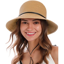 Simplicity Womens Sun Hat Womens Straw Hat Sun Protection Wide Brim Floppy Sun Hat for Women Lightweight Beach Hat Summer Hats, Natural