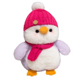 champracer Penguin Doll, Penguin Cuddly Toy, Cute, Cuddly Toy, Plush Dolls, Penguin, Penguin Stuffed Toy for Cuddling & Playing, Cuddly Toy, Penguin Plush Toy for Girls (30 cm, Red)
