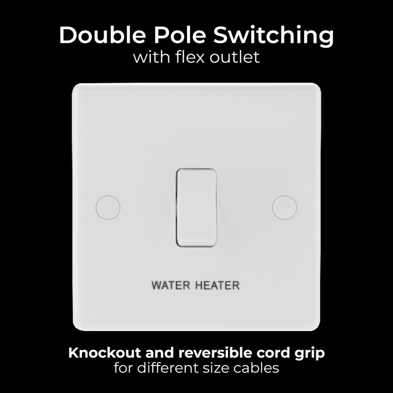 20 Amp DP Switch Water Heater c/w Neon & Flex