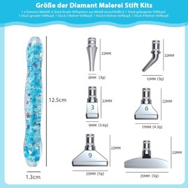 TONAUP Diamond Painting Pen Kits, DIY Diamond Painting Pen Accessories and Tools, 6 Styles 5D Drill Pen Replacement Heads Metal Pen Tip for Resin Diamond Painting Pen Luminous Diamond Art Pens