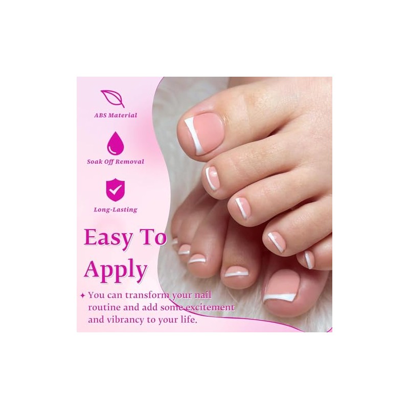 Tips Uñas Postizas para los Pies, 120 Uds Acrílicas Estilo