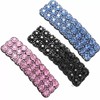 4Pcs Black and pink Rhinestone Snap Hair Clips Shining Crystal