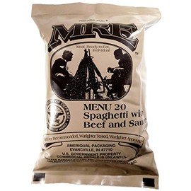 Spaghetti w/Meat Sauce MRE Meal - Genuine US Military Surplus Inspection Date 2020 and Up