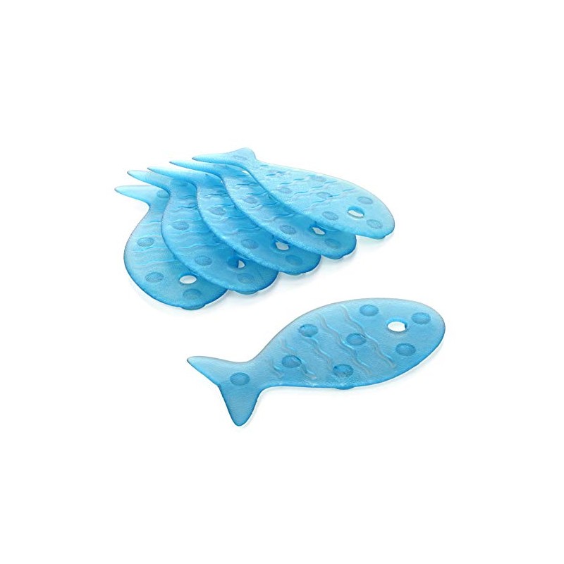 TATAY Fisch Aufkleber Anti-Rutsch Badewanne, aubergine, PVC, blau, 7.5 x