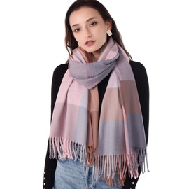 Missshorthair Plaid Scarfs for Women Winter Tartan big scarf,Blanket oversized scarves for women,Warm Shawl Wraps Winter Gif