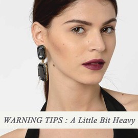 VANGETIMI Vintage Rhinestone Statement Earrings Fancy Big Crystal Rectangle Drop Dangle Earrings Evening Prom Pageant Jewelry Earrings for Women (Gray)