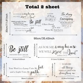 HPNIUB As for me &My House Bible Verse Wall Stickers,Scripture Inspirational Quote Wall Stickers Christian Wall Art for Home Bedroom Office Decor Motivational Religious Wall Decor 90x30cm