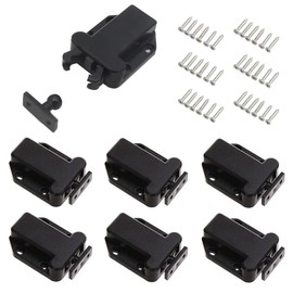 Hazrcvr Pack of 6 Door Latch with Touch Unlock, Push Catch with Screws, Touch Latch for Drawer, Push Release Catch, Push to Open Door Opener for Cabinet and Drawer