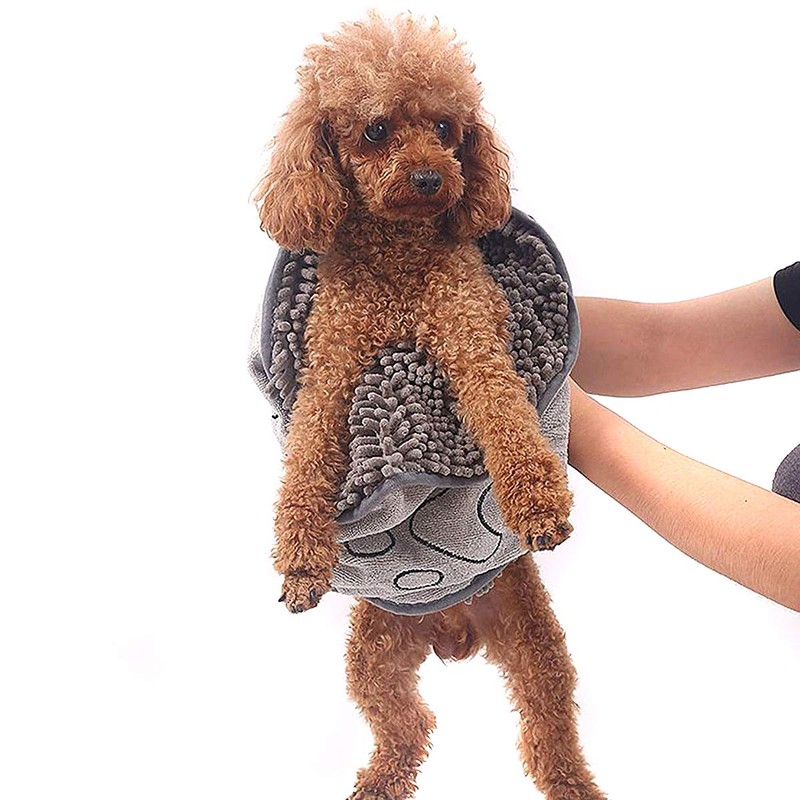 BundleMall Pet Bath Towel,Chenille Dog Microfibre Drying Towel, with Hand