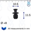 VVO Fasteners- Black Plastic Underbody Shields & Insulation Panel Fastener