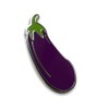 Eggplant Enamel Lapel Pin (Silver)
