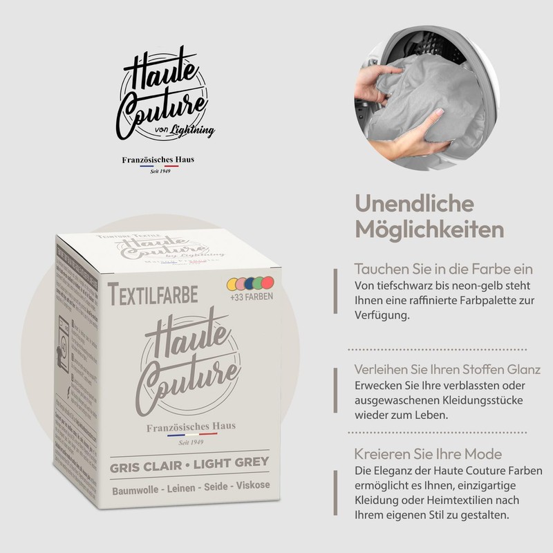 Light Grey Fabric Dye - 350g All-in-One - Ready to