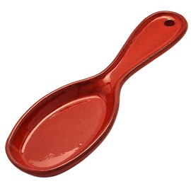 Cleminson Spanish Ceramic Kitchen Spoon Rest – Hand-Dipped and Pastel Style Utensil Holder | 27 cm, Dishwasher Safe, for Tongs, Wooden Spoons, Spatulas | Tea Bag Holder (Red Pastel)