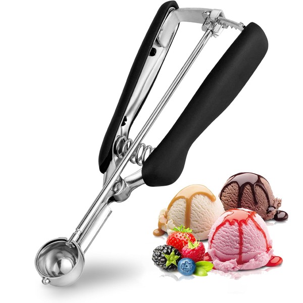YUNYU Edelstahl-Eisportionierer mit Auslöser – Ergonomische Eisportionierer für Desserts, Backen,