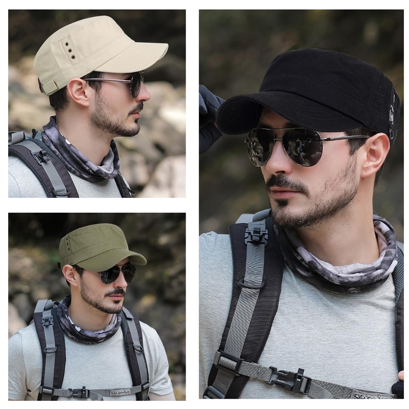 Geyanuo Men's Hat, Work Cap, 100% Cotton, Casual, Outdoors, Fishing,