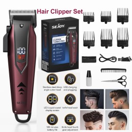 SEJOY Hair Clippers For Men Professional Cordless Barber Clippers Hair Cutting Kit