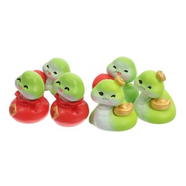 iplusmile 6 Pcs Year Snake Resin Figurines Charming Feng Shui Snake Decorations for Desktop and Car Year and Special Occasions