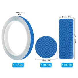 PATIKIL Reflective Tape, 1 Set Night High Visibility Waterproof Warning Reflective Tape Outdoor Reflectors for Cars Bikes Motorcycles Trucks Trailers, Blue