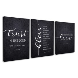 Dazingart Bible Verse Wall Art, Gallery Set of 3 Prints, Be Still, Love is Patient, I am With You Always, Scripture Art For Christian Decor (lord, Large)