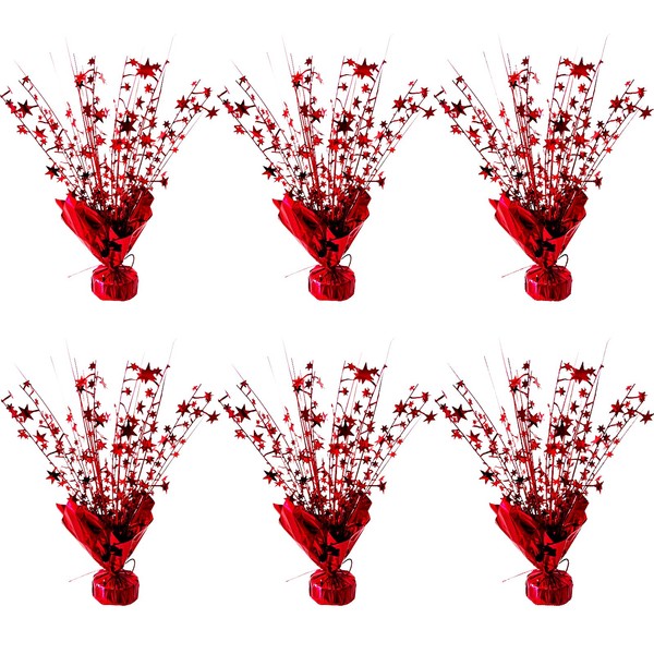FUBININA 6 Pack Metallic Foil Spray Centerpiece Star Table Decoration