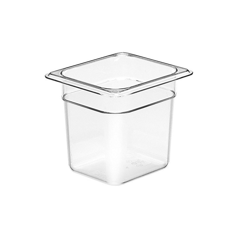 Cambro Camwear Food Pan, Plastic, 1/6 Size, 6'' Deep, Polycarbonate,