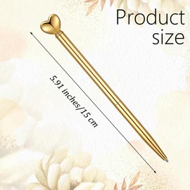 Wanmu 40 Pcs Heart Pens, Hearts Shaped Retractable Metal Cute Pens 1.0 mm Black Ink Novelty Pen Gold Slim Ballpoint for Valentine's Day Students Teachers Employees Gifts Office School Supplies