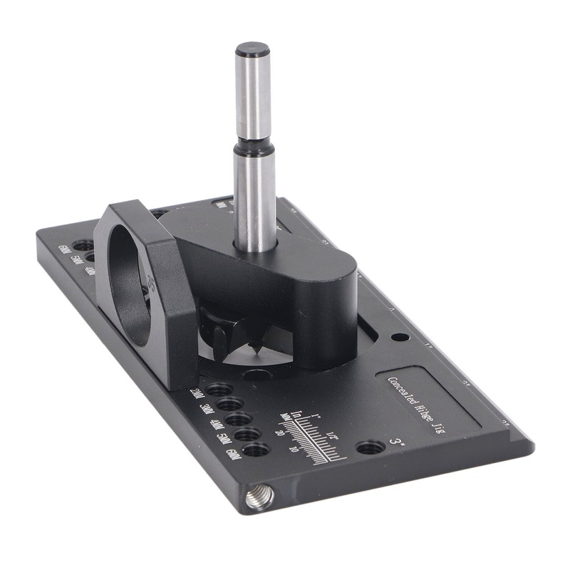35mm Concealed Hinge Jig Kit Aluminum Alloy Drilling Depth Adjustable