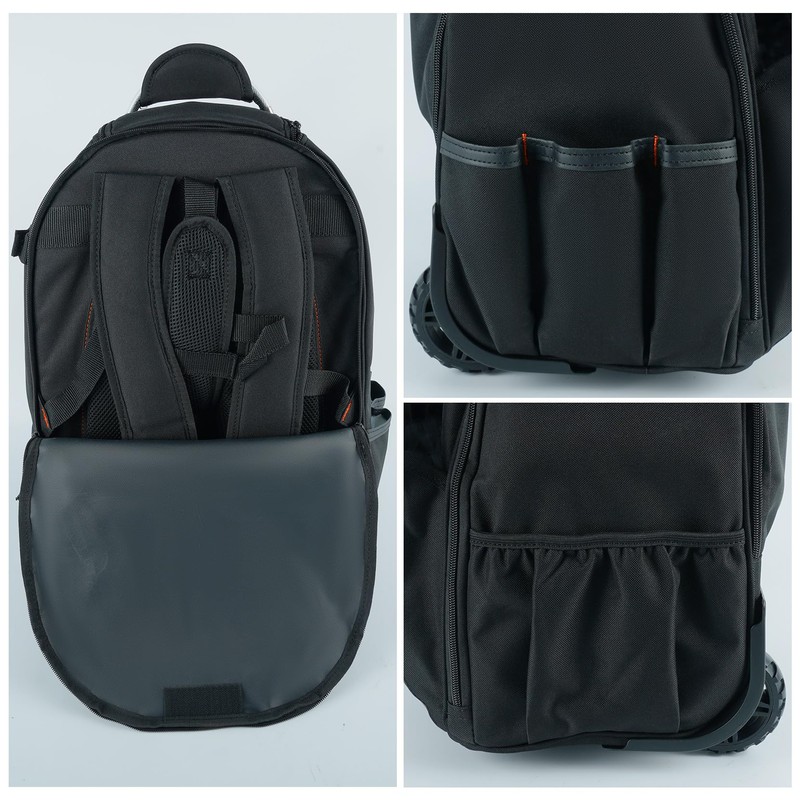 MELOTOUGH Wheeled Rolling Tool Bag Heavy Duty Tool Backpack with