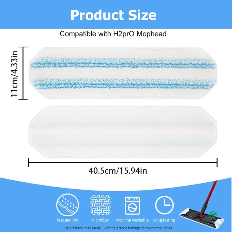 4 PCS Replacement Mop Pads for O-Cedar H2PrO & Vileda