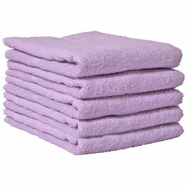 Hiorie(ヒオリエ) Made in Japan, Daily Face Towels, Set of 5, Lilac, Senshu Towel