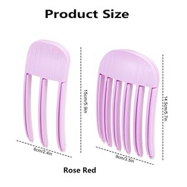 2 Pcs Wind Shaping Styling Comb for Fluffy Bangs,No-Trace Hair Root Lifting Hair Volume Clip,Easy High Crown Volume Tool,Quick Hair Styling Tools Volumizing Hair Clips for All Hair Types (Rose Red)