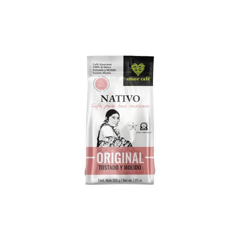 Amor Café NATIVO Original Café Tostado y Molido 200 g