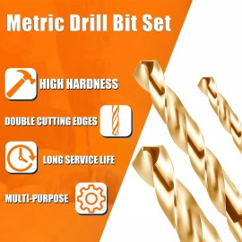 Unbranded 60Pcs  Heavy Duty Drill Bit Sets, HSS Titanium Multi Drill Bits Twist Metal Tool