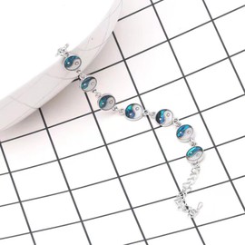 KunBead Jewelry TaiJi Shell Ankle Bracelet Anklet for Women Birthday Adjustable Bracelets for Summer