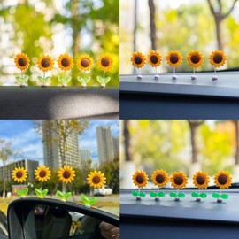 Mini Car Shaking Sunflower Decoration Dashboard Attachment / 차량 흔들 해바라기 장식 대시보드 부착 꾸미기 미니
