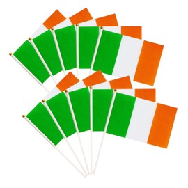 50 Pack Ireland Irish Flags Small Mini Hand Held Ireland Irish Flags on Stick Flags, Miniature National Country Flags,Party Decorations Supplies for Parades,International Festival